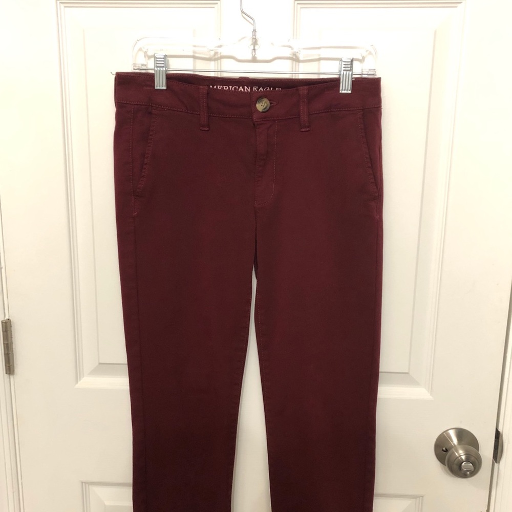 Burgundy mid rise dress pants American Eagle 6S